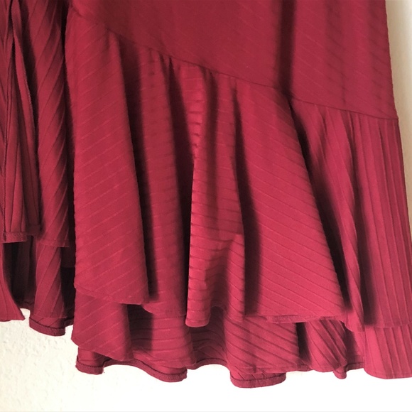 F.H. Clothing Company Deep Red Asymmetrical Skirt - Picture 2 of 8